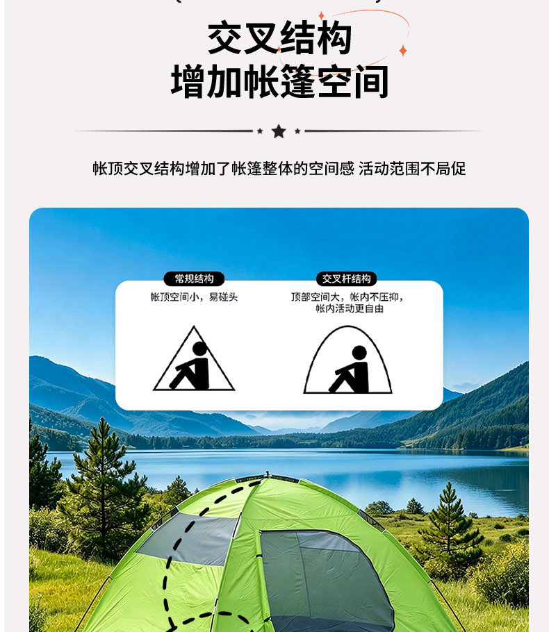 Sunflower Outdoor Camping Tent (210+120×230)×140CM thumb 14