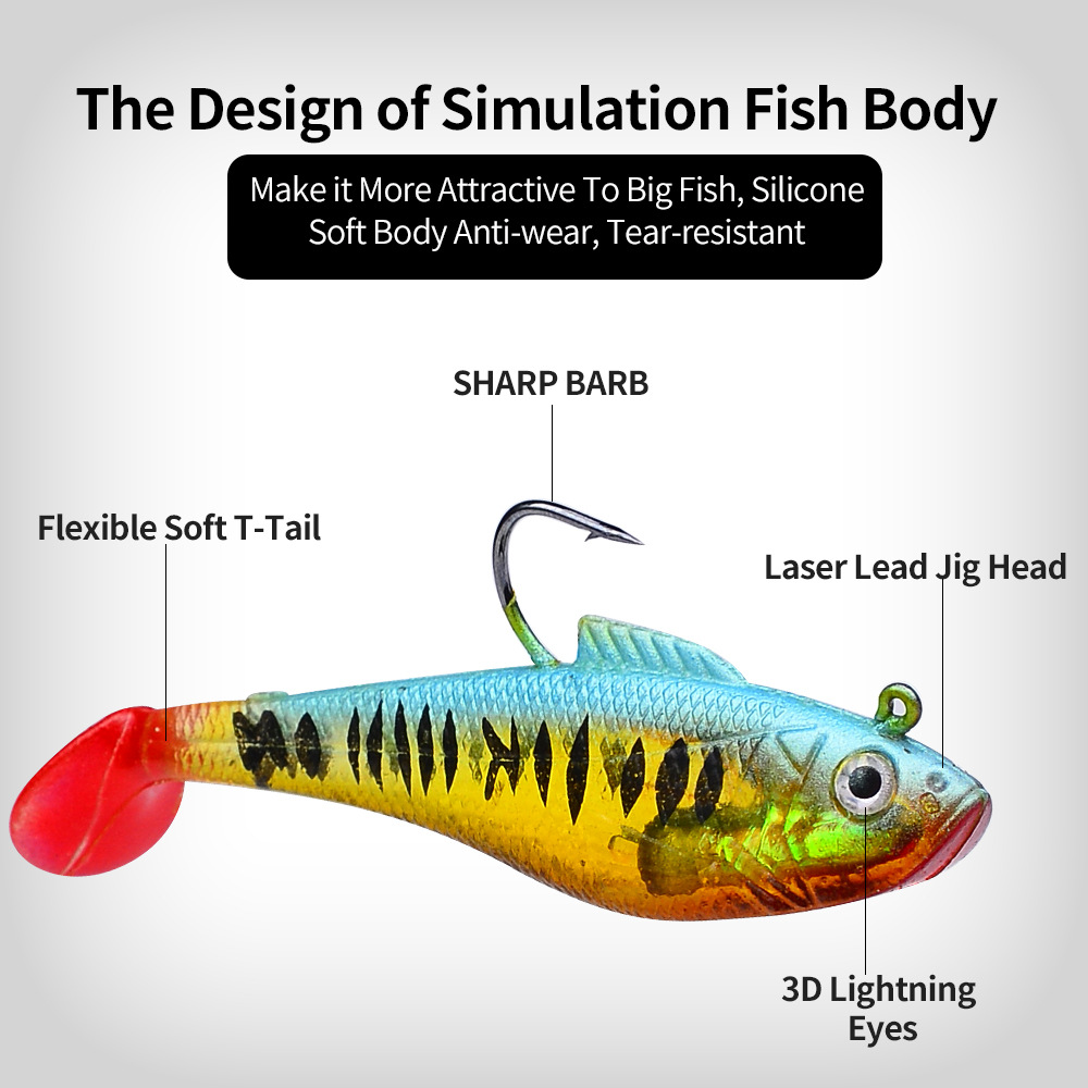 Sunflower T‑Tail Lead Soft Swimbait Lure DW6085 thumb 10