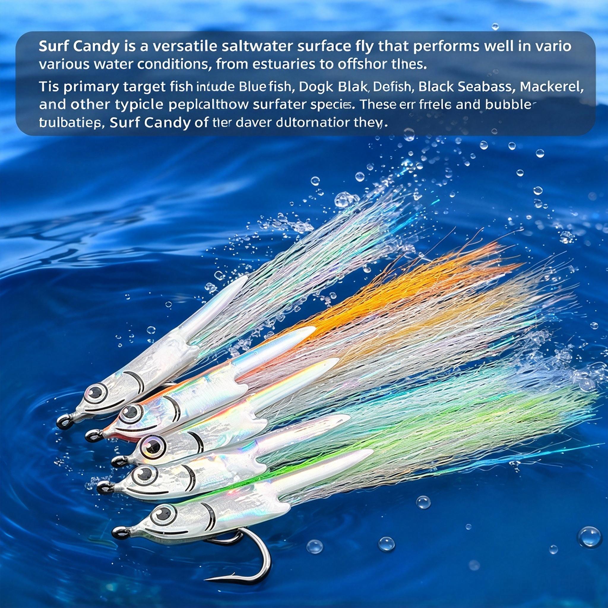 Sunflower Surge Candy Bucktail Jig Lure, Hand Tied 4# Hook Saltwater Fishing Bait for Tarpon, Pike thumb 6