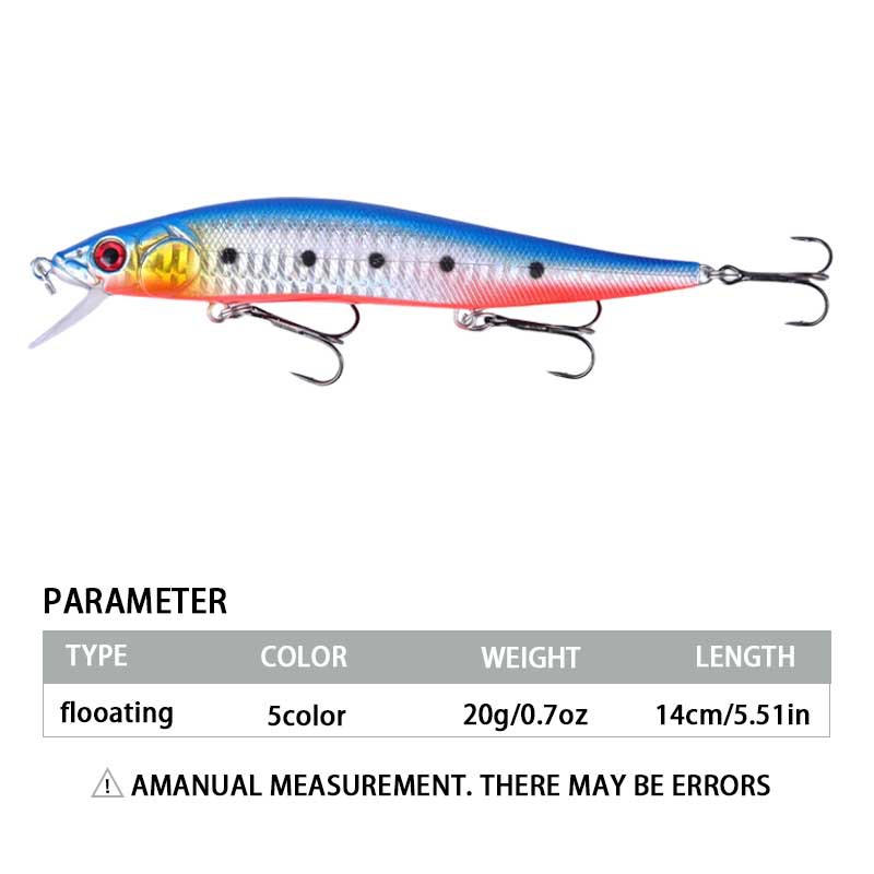 Sunflower Heavy Floating Minnow Lure 14cm/20g Plastic Bionic Hard Bait thumb 1