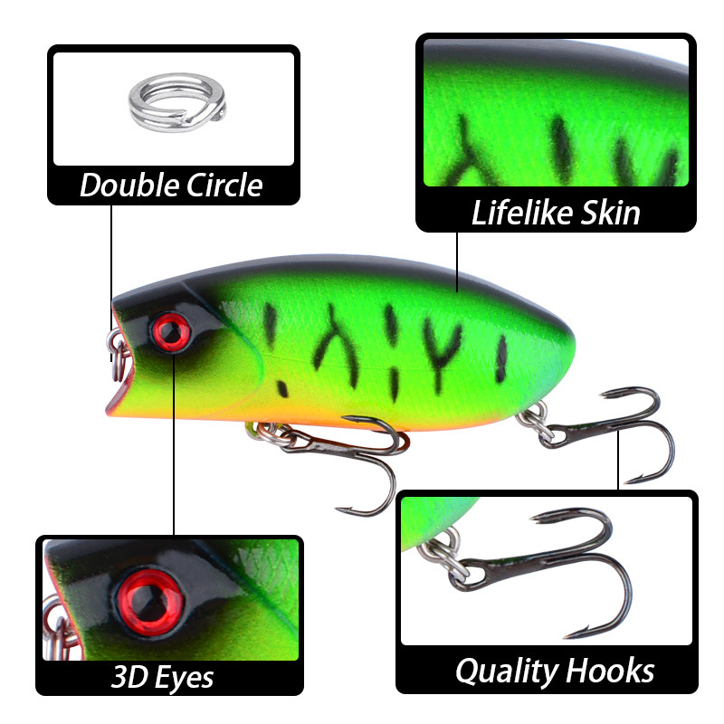 Sunflower Popper Topwater Fishing Lure 5.5cm/10.5g Fresh & Saltwater Hard Bait thumb 2