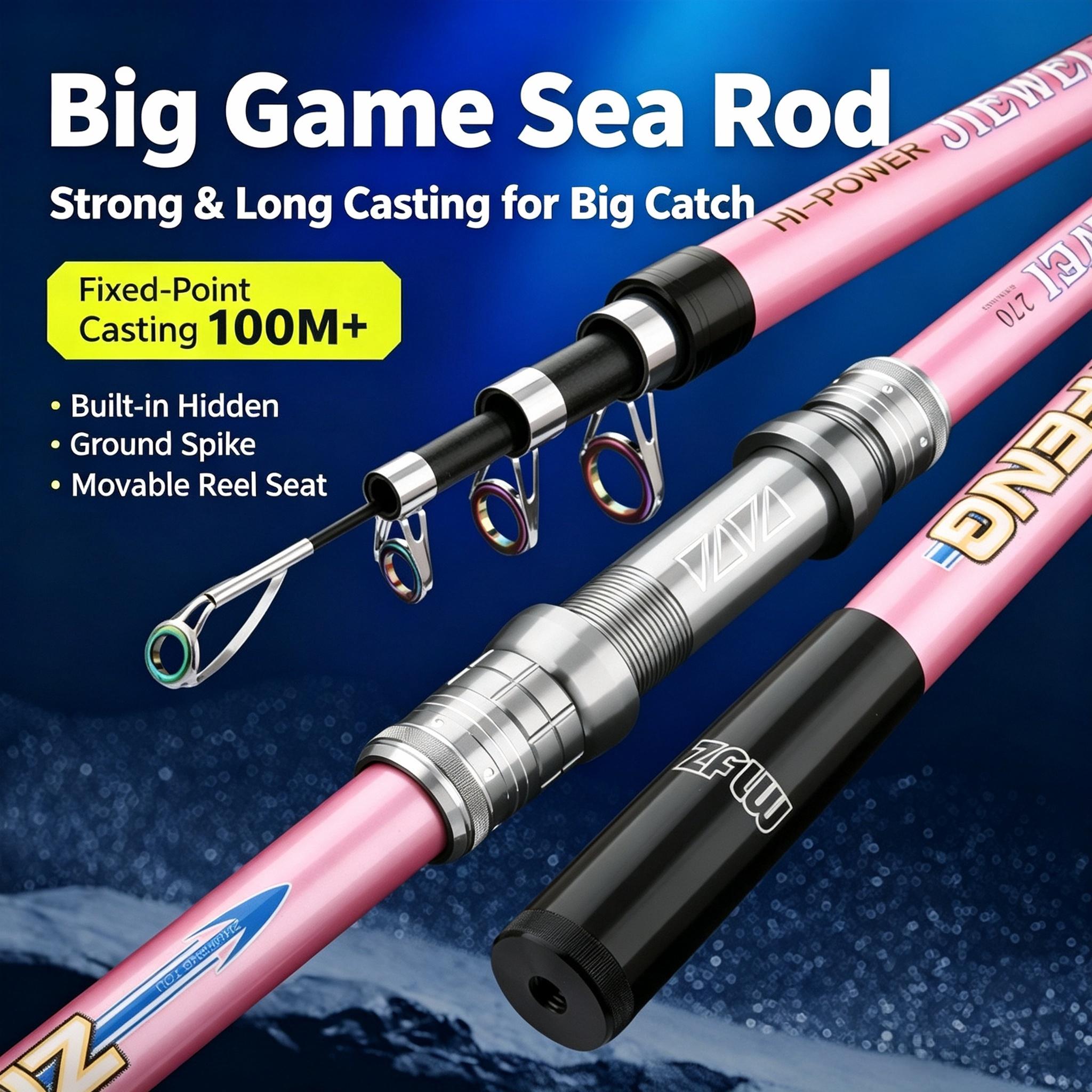 Sunflower 6 Layers Telescopic Sea Rod, Long Cast Spinning Fishing Rod 2.1M-4.2M thumb 12