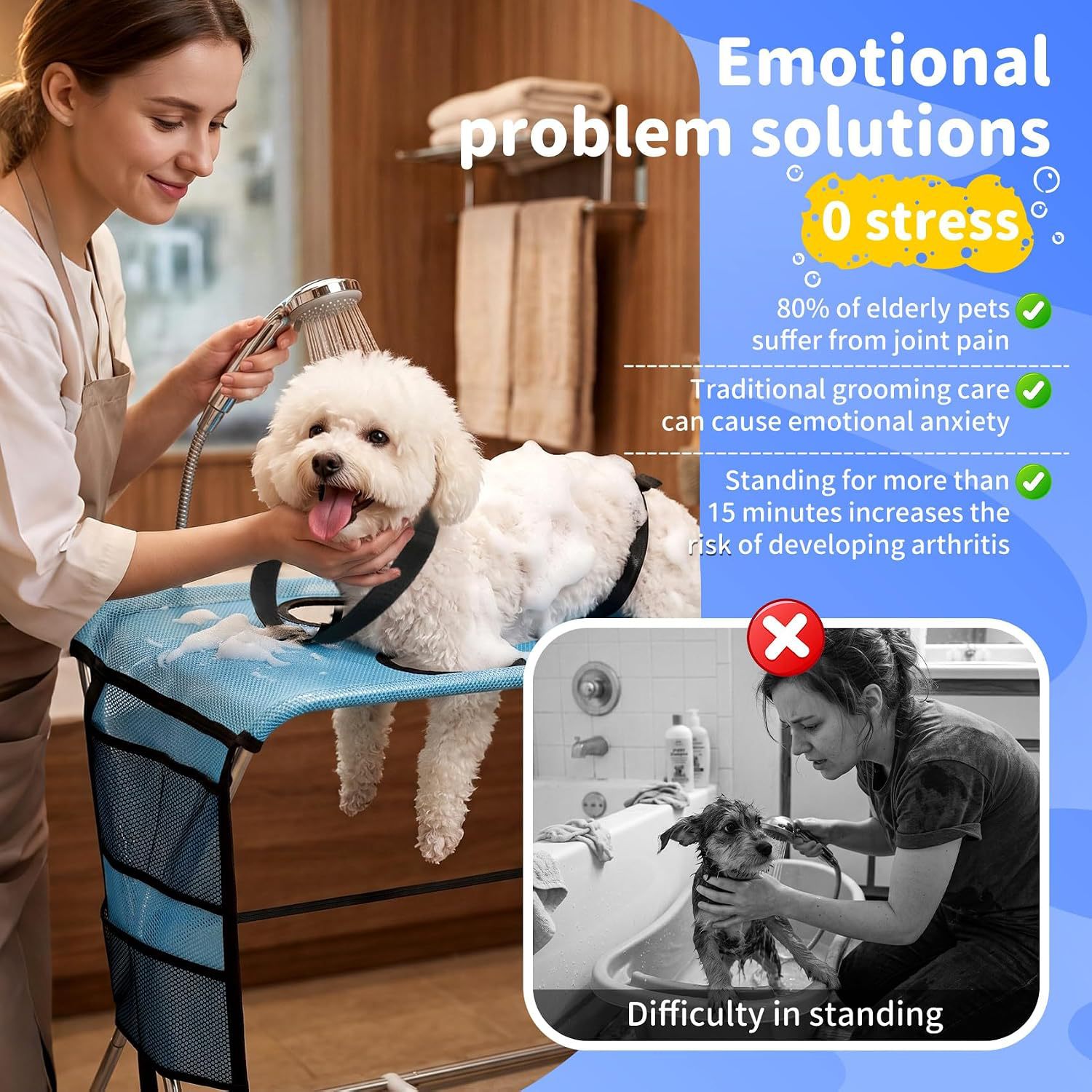 Sunflower Foldable Pet Grooming Bathing Stand for Small Dog & Cat thumb 1