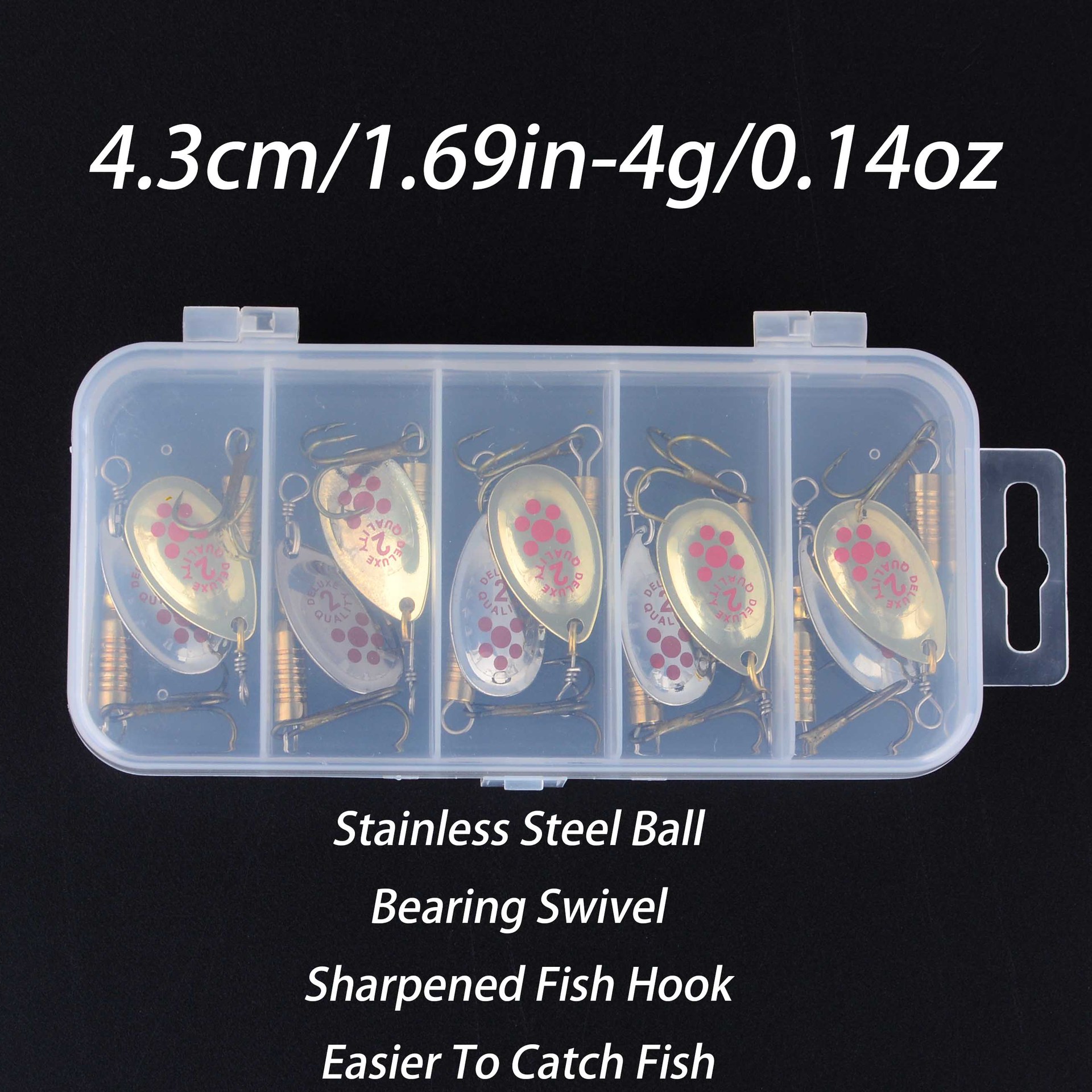 Sunflower Spinner Spoon Lure Kit 10 Pieces Metal Spinning Lures With Treble Hooks For Bass & Culter Fishing thumb 1