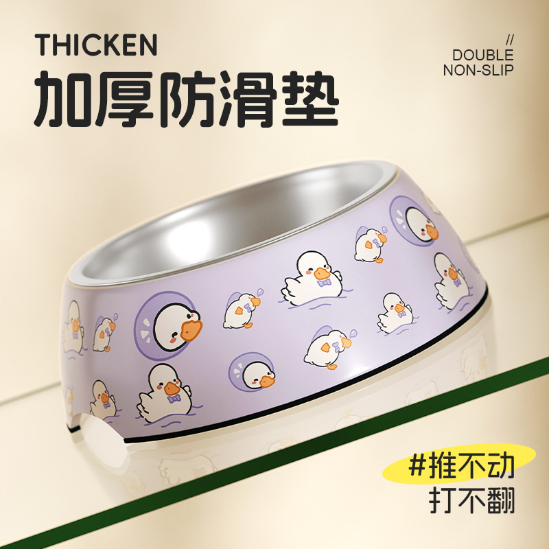 Sunflower Cute Printed Melamine Double-Layer Pet Bowl, Anti-Tipping Stainless Steel Feeding Bowl for Dogs & Cats thumb 8