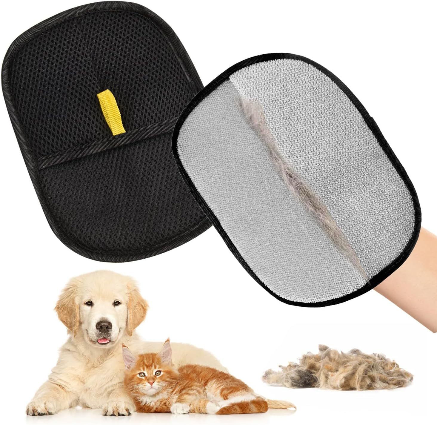 Sunflower Static Pet Hair Removal Glove, Dog & Cat Grooming Bath Massage Mitt