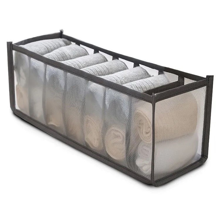 Sunflower Mesh Divided Underwear & Socks Storage Box 3Pcs Set