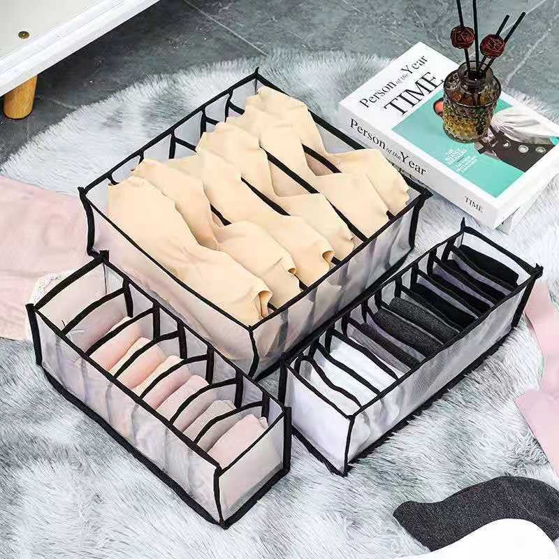 Sunflower Mesh Divided Underwear & Socks Storage Box 3Pcs Set thumb 4
