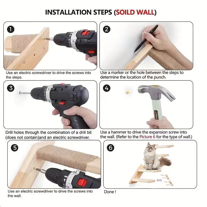 Sunflower Wooden Wall Cat Steps & Maze Ball Cat Toy Set thumb 18