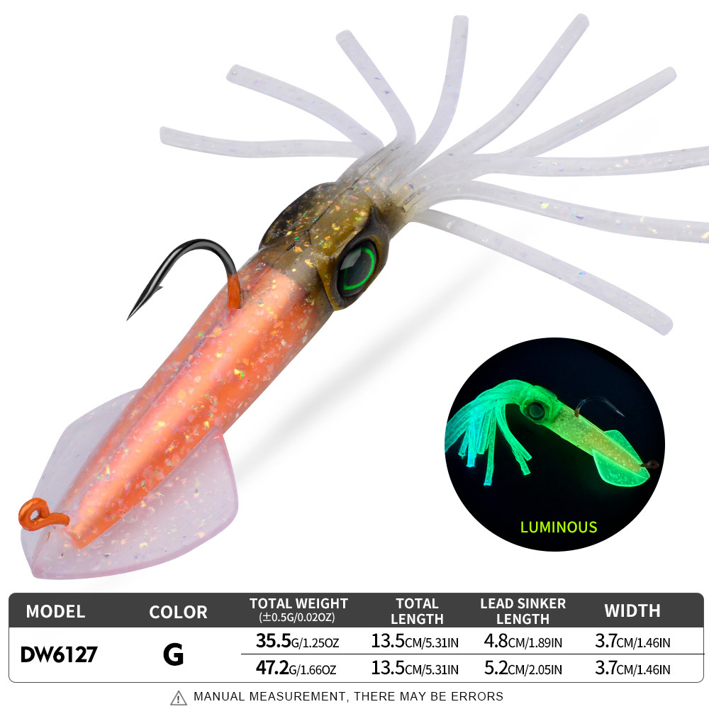 Sunflower Luminous UV Squid Soft Lure DW6127 thumb 11