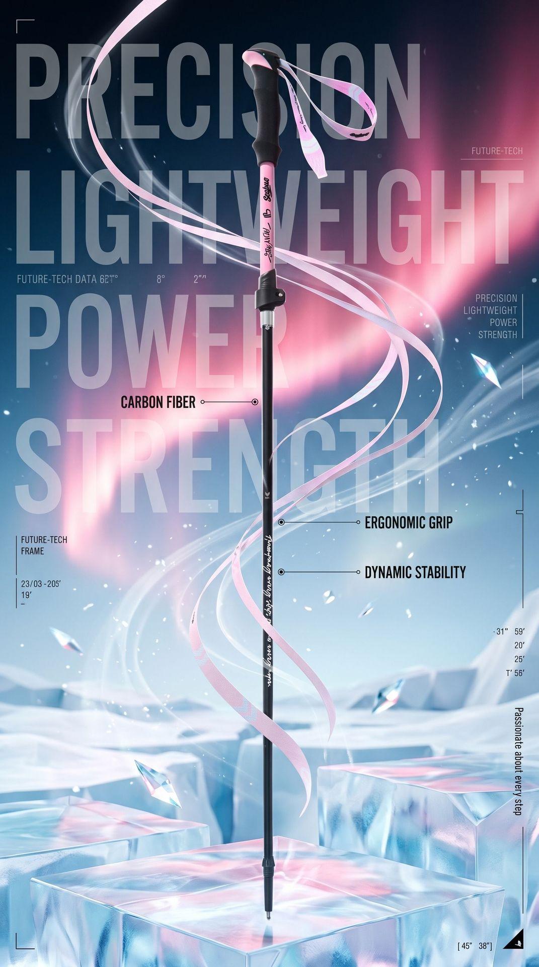 Sunflower 7075 Aluminum Telescopic Trekking Pole, Lightweight Anti-slip Hiking Stick thumb 8