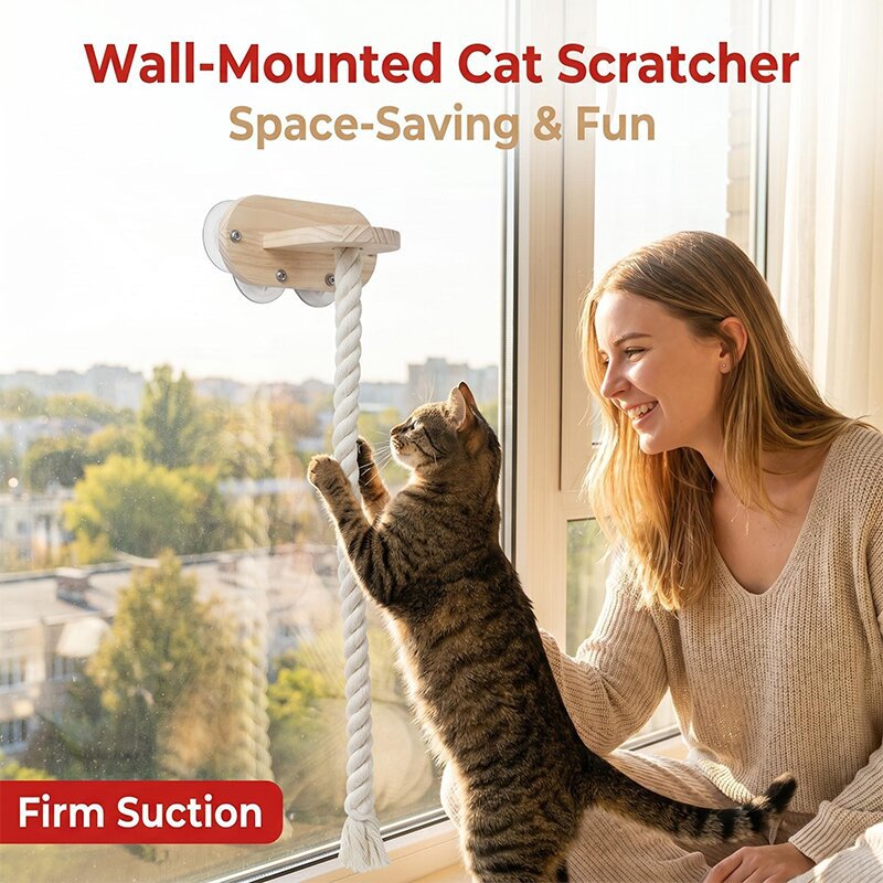 Sunflower Wall Mount Solid Wood Cat House Wall Cat Tree