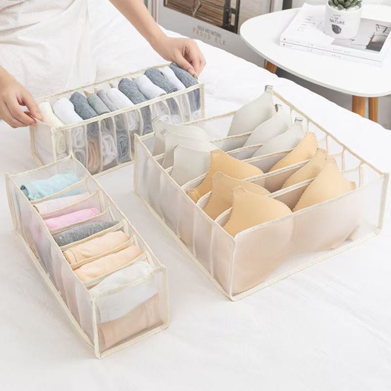 Sunflower Mesh Divided Underwear & Socks Storage Box 3Pcs Set thumb 11
