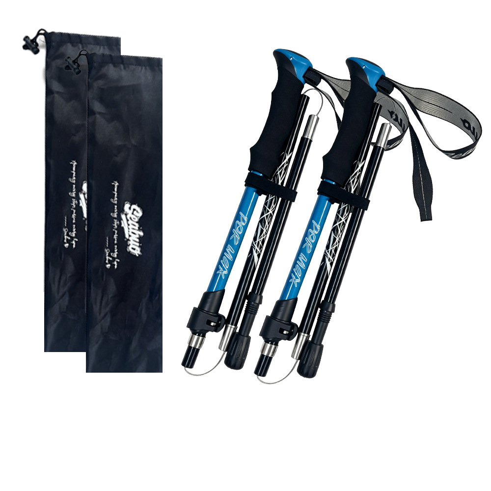 Sunflower Aluminum Alloy Folding Trekking Pole Set, Cork Grip Hiking Walking Stick thumb 8