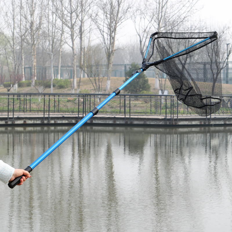 Sunflower Triangle One-Piece Foldable Telescopic Aluminum Fishing Landing Net thumb 4