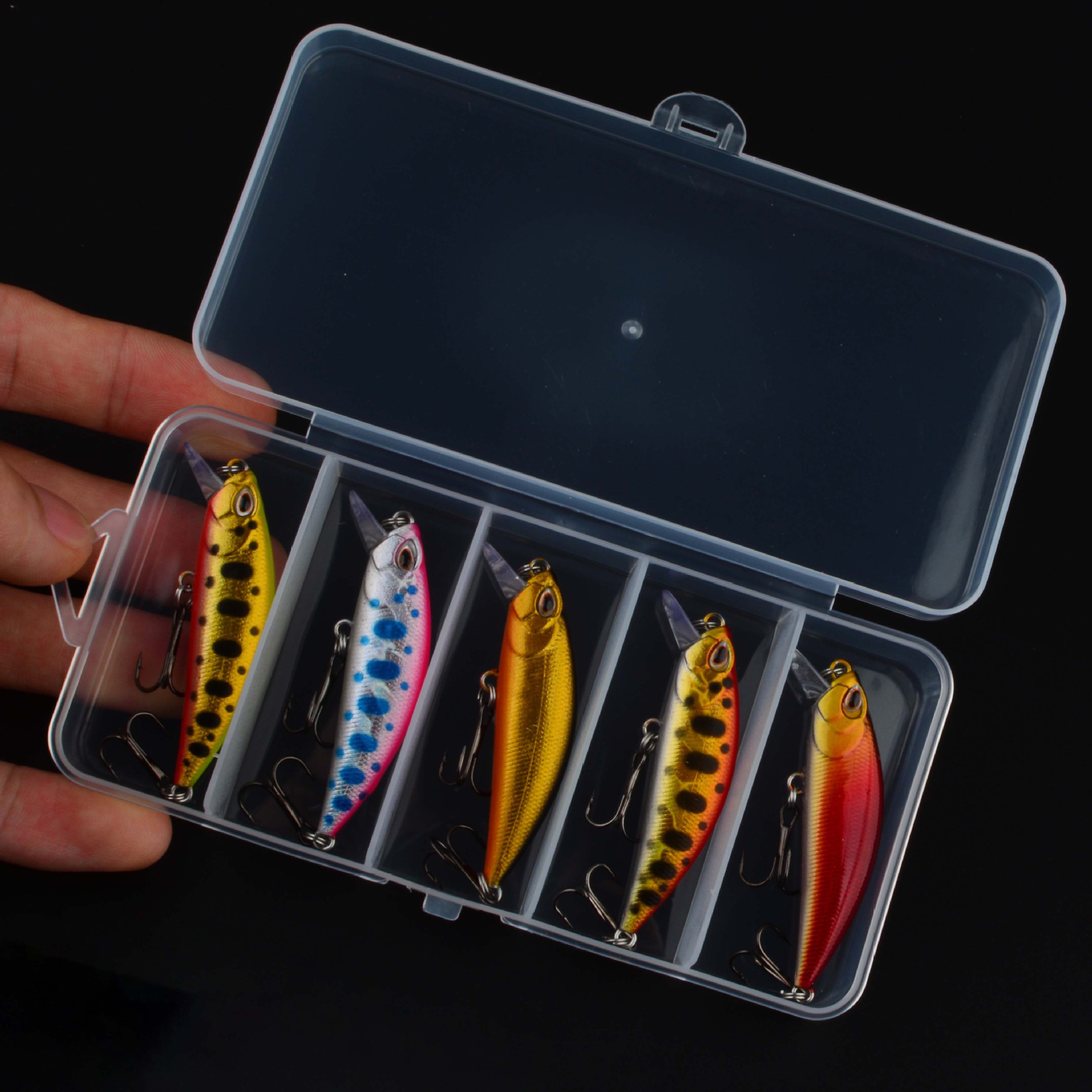 Sunflower 5Pcs Sinking Tiny Minnow Lure Box Set 5.5cm 5g Twitch Sinking Micro Fishing Lures thumb 6