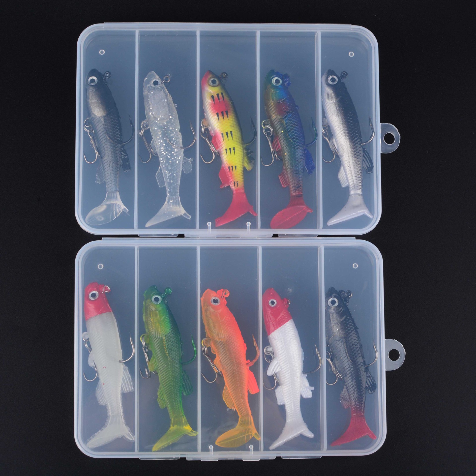 Sunflower Paddle Tail Lead Soft Lure Kit 7.5cm 13.5g Jig Head Swimbaits For Sea Bass Boat Fishing thumb 3