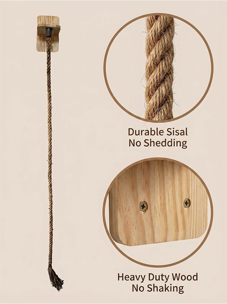 Sunflower Wall Mount Cat Tree DIY Set, Solid Wood & Sisal Cat Scratcher Furniture thumb 16
