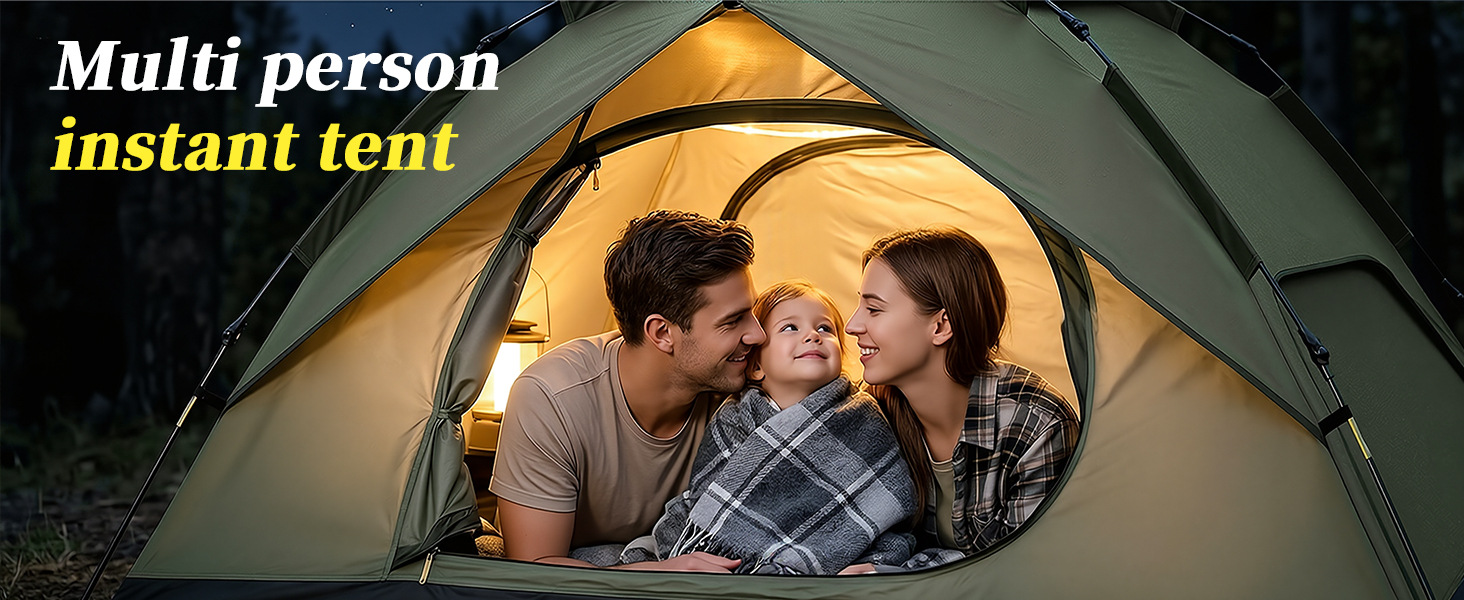 Sunflower Automatic Double Layer Camping Tent, Rainproof Sun Protection 3-5 Person Pop Up Outdoor Tent thumb 9