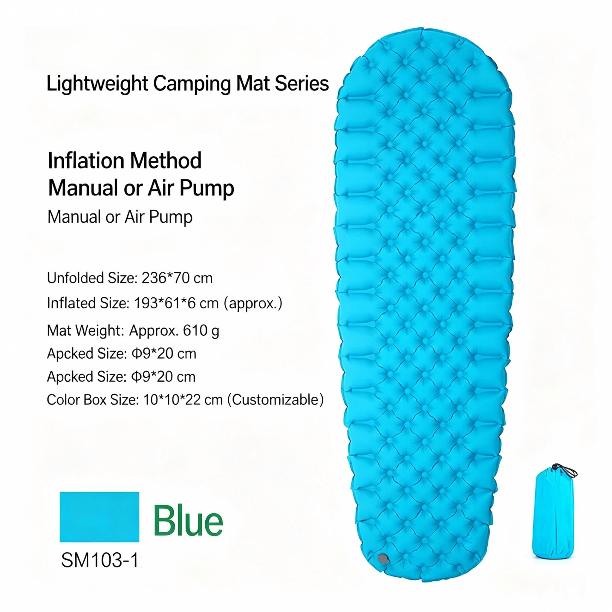 Sunflower Outdoor Inflatable Sleeping Pad Single Person Camping Mattress thumb 1