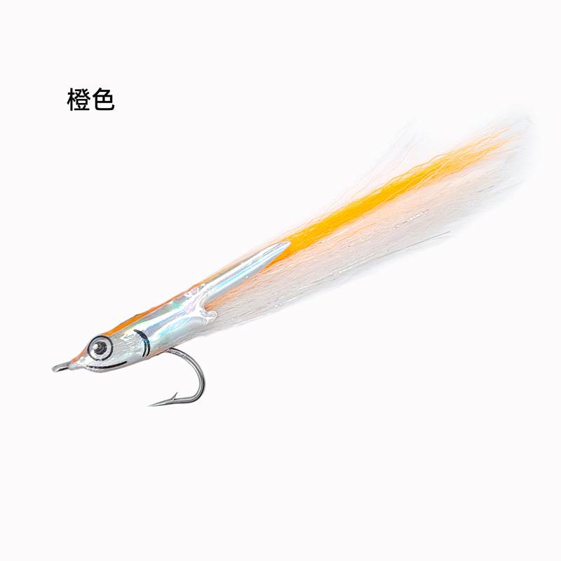 Sunflower Surge Candy Bucktail Jig Lure, Hand Tied 4# Hook Saltwater Fishing Bait for Tarpon, Pike thumb 3