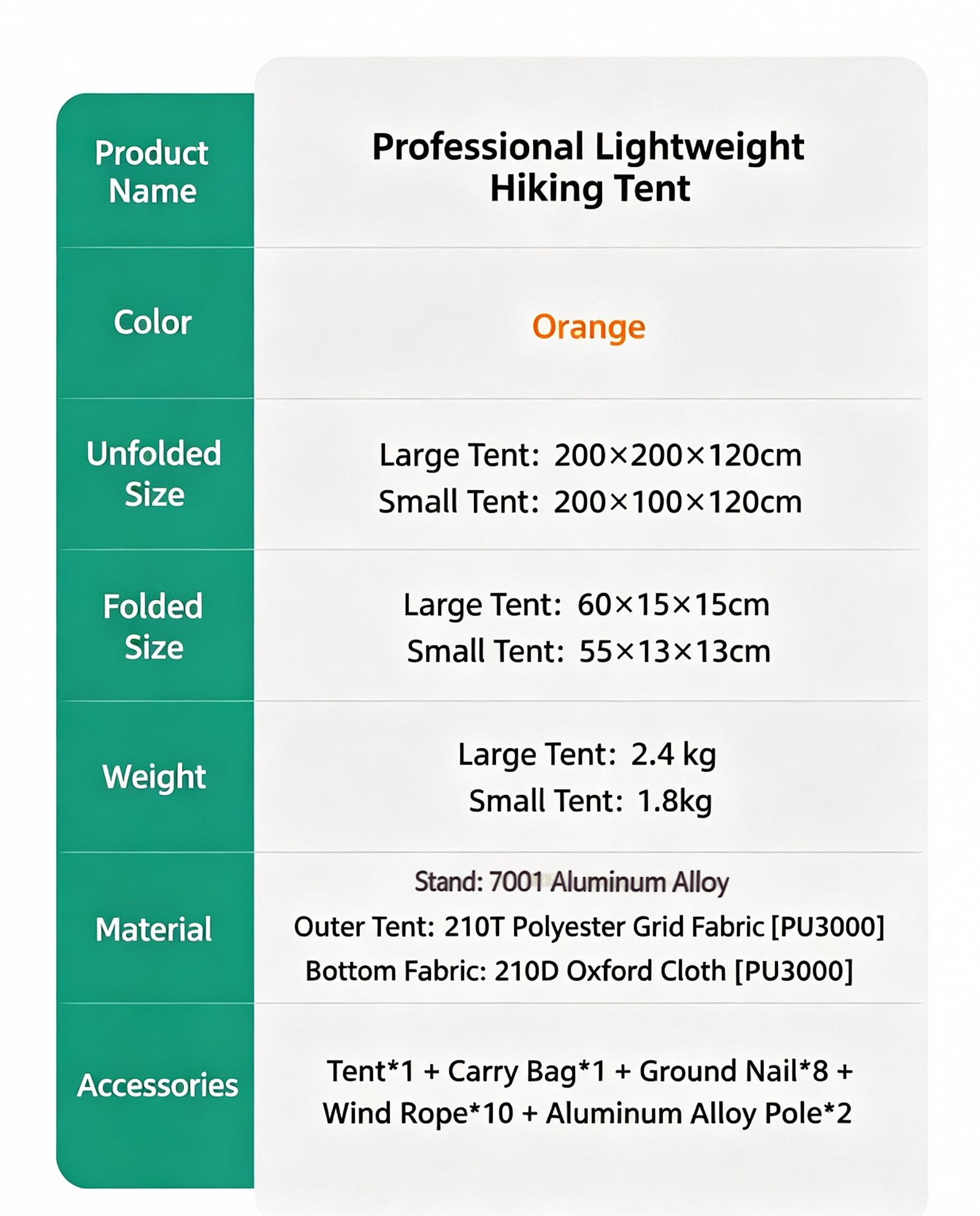 Sunflower Lightweight Mountaineering Tent, Rainproof Silicon Coated Nylon Double Layer Camping Tent thumb 4