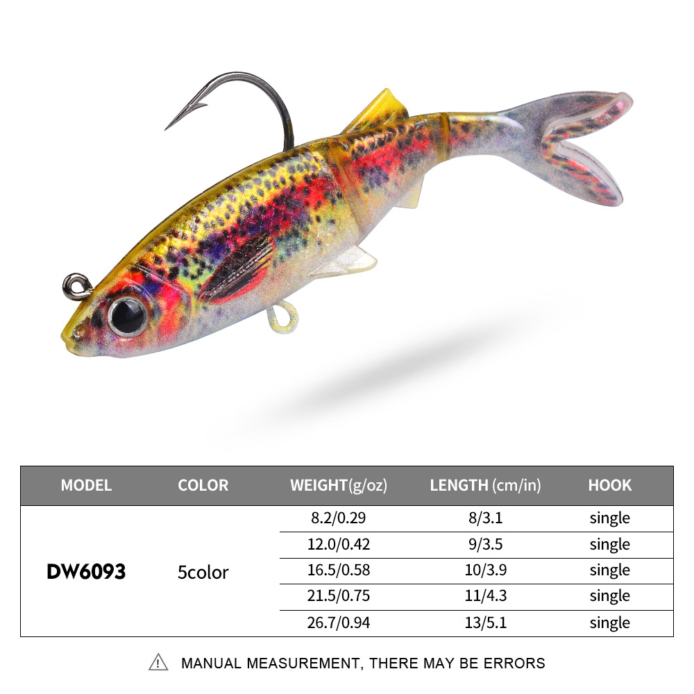 Sunflower Lead Head Soft Swimbait Lure DW6093 Single Hook