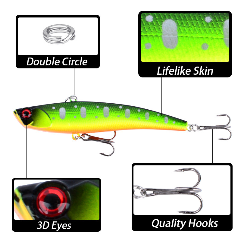 Sunflower Sinking Vibration VIB Fishing Lure 9.5cm/26.5g Long Cast Salt & Fresh Water Bait thumb 1