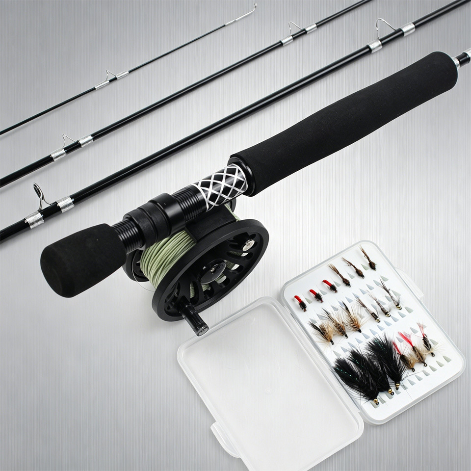 Sunflower Complete Professional Fly Fishing Combo Kit Carbon Rod Reel & Fly Flies Full Accessories thumb 9