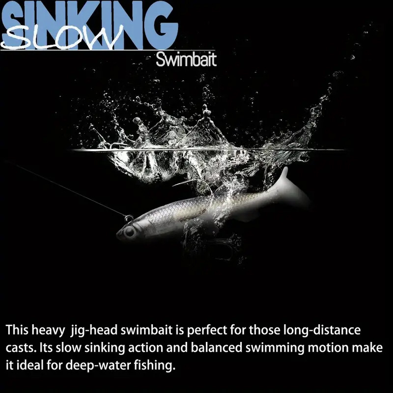 Soft T-Tail Swimbait Lead Jig Lure 8cm 14g Artificial Fishing Bait For Bass thumb 8