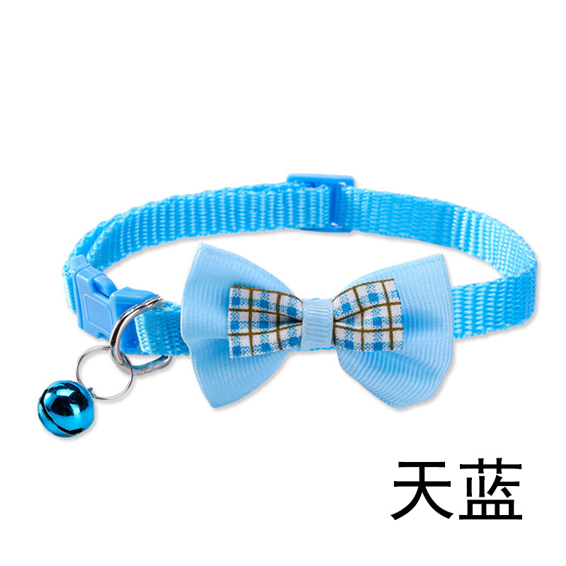 Plaid Bow Tie Cat Collar with Bell thumb 13