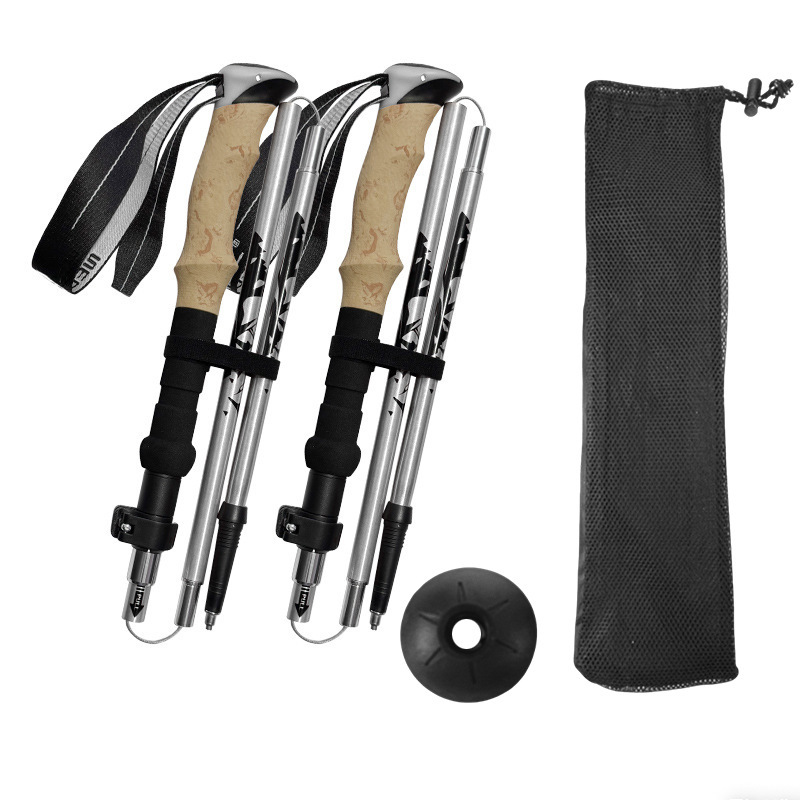 Sunflower 5-Section Folding Aluminum Trekking Pole, Shock Absorption Hiking Stick thumb 7