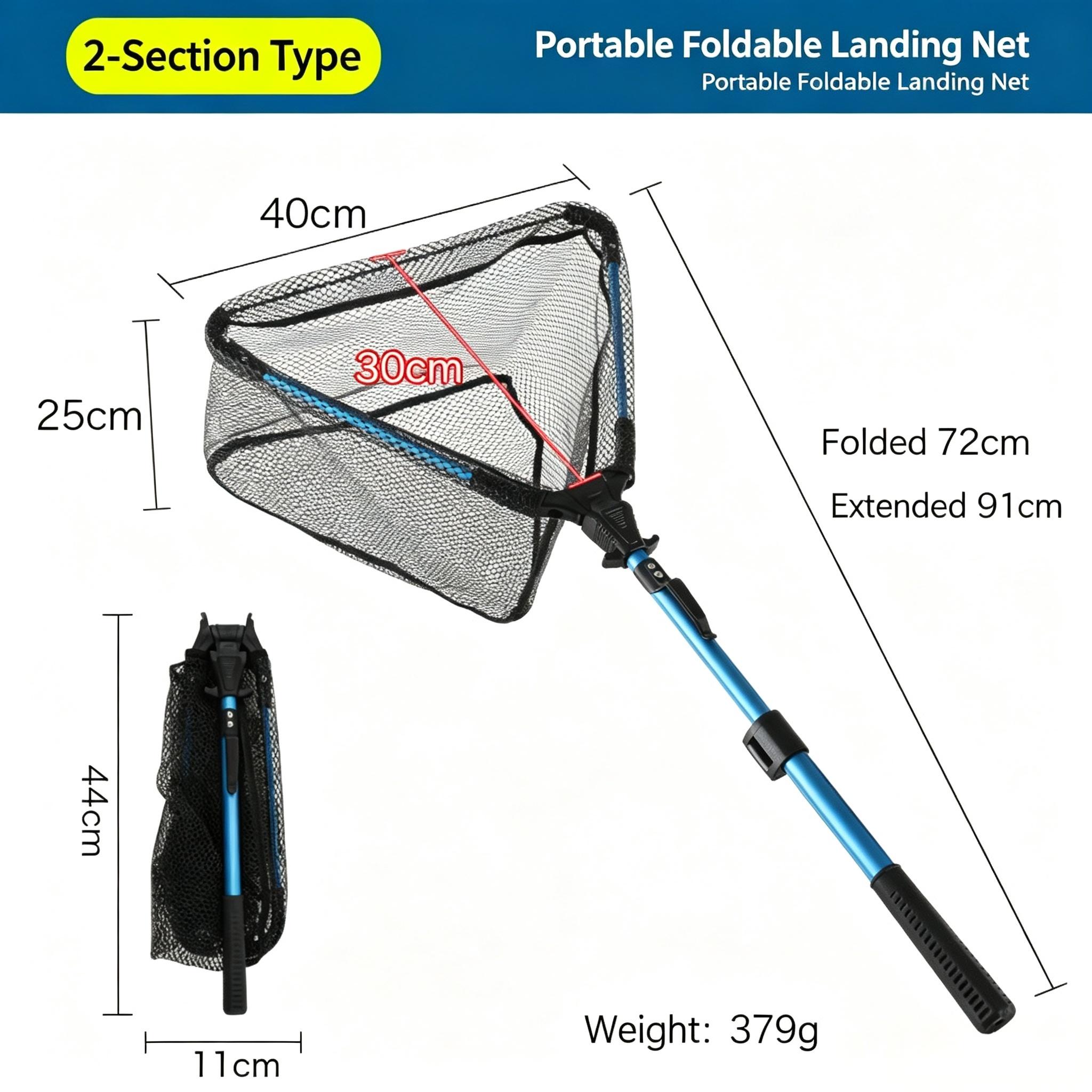Sunflower Triangle One-Piece Foldable Telescopic Aluminum Fishing Landing Net thumb 1