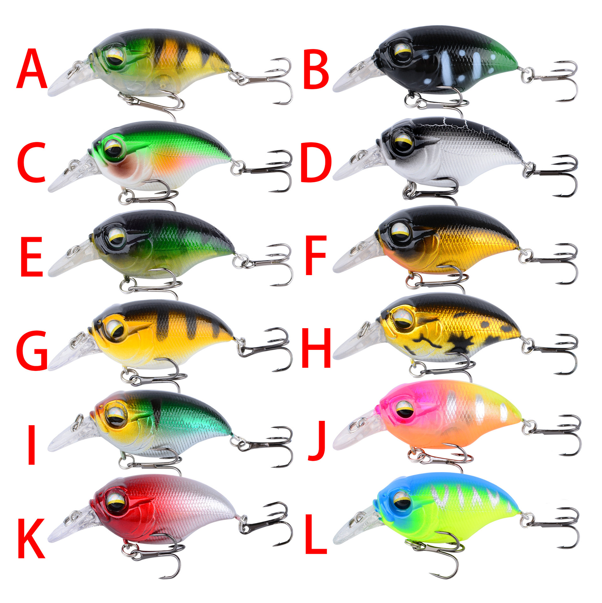 Sunflower Floating Crankbait Lure 6cm8g / 8cm12g Short Lip Crank Hard Bait thumb 3