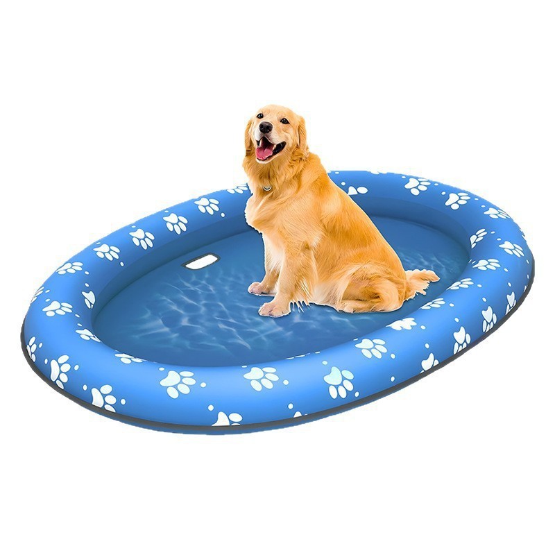 Sunflower PVC Inflatable Pet Float Mat, Wear Resistant Dog Water Floating Bed For Pool Lake Beach Summer Play