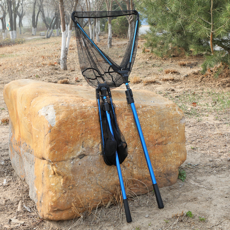 Sunflower Triangle One-Piece Foldable Telescopic Aluminum Fishing Landing Net thumb 7