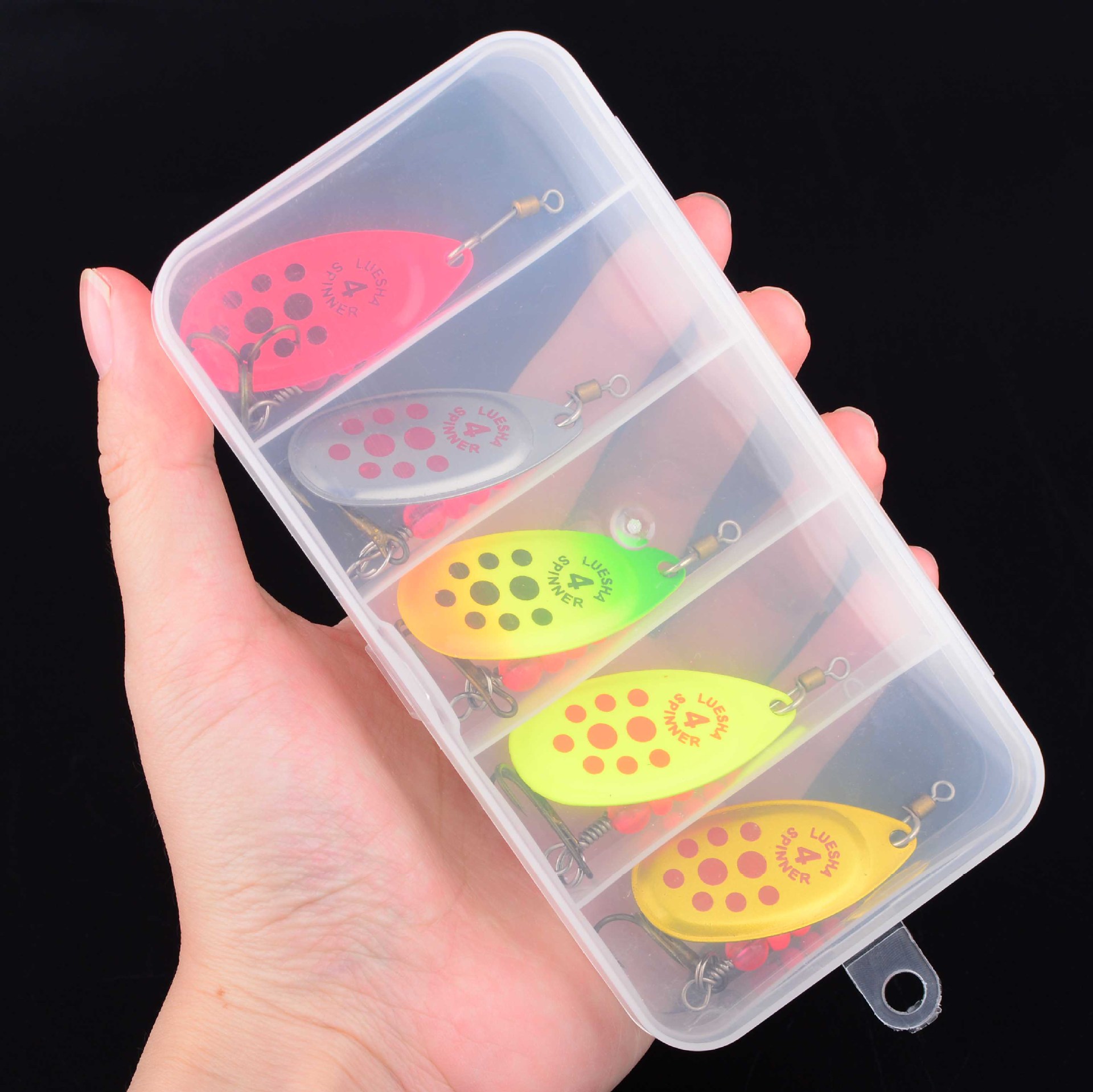 5Pcs Metal Spinning Spoon Lure Set Spinner Bait For Bass Trout Fishing thumb 1