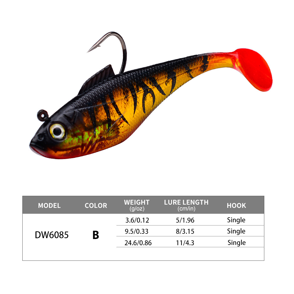 Sunflower T‑Tail Lead Soft Swimbait Lure DW6085 thumb 4