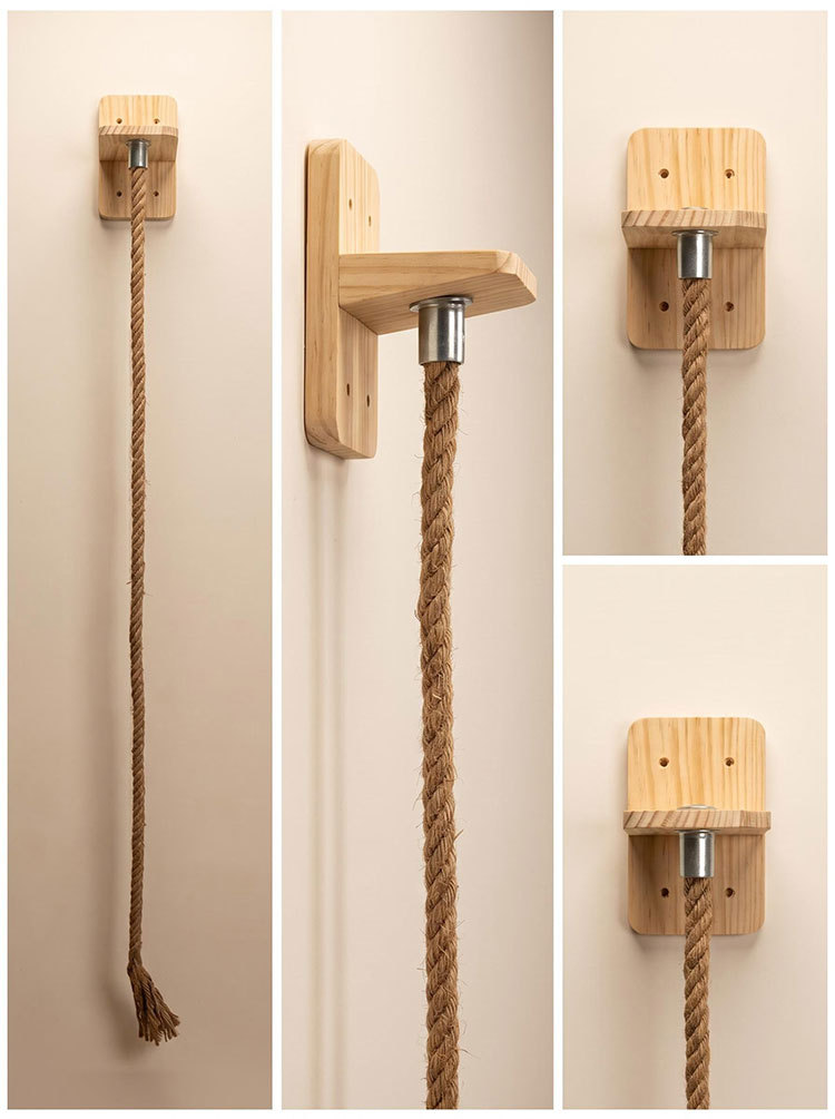 Sunflower Wall Mount Cat Tree DIY Set, Solid Wood & Sisal Cat Scratcher Furniture thumb 14