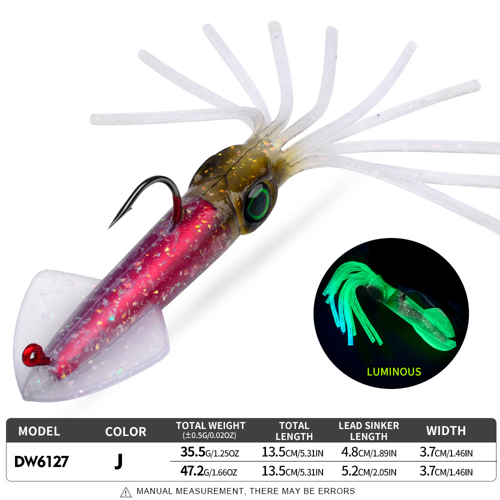 Sunflower Luminous UV Squid Soft Lure DW6127 thumb 14