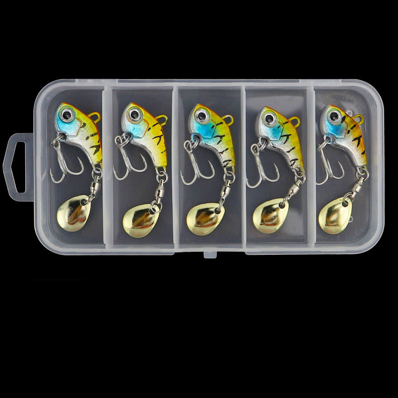 Rotating Spinning Blade VIB Lures Set, Metal Vibrating Fishing VIB Hard Bait thumb 9
