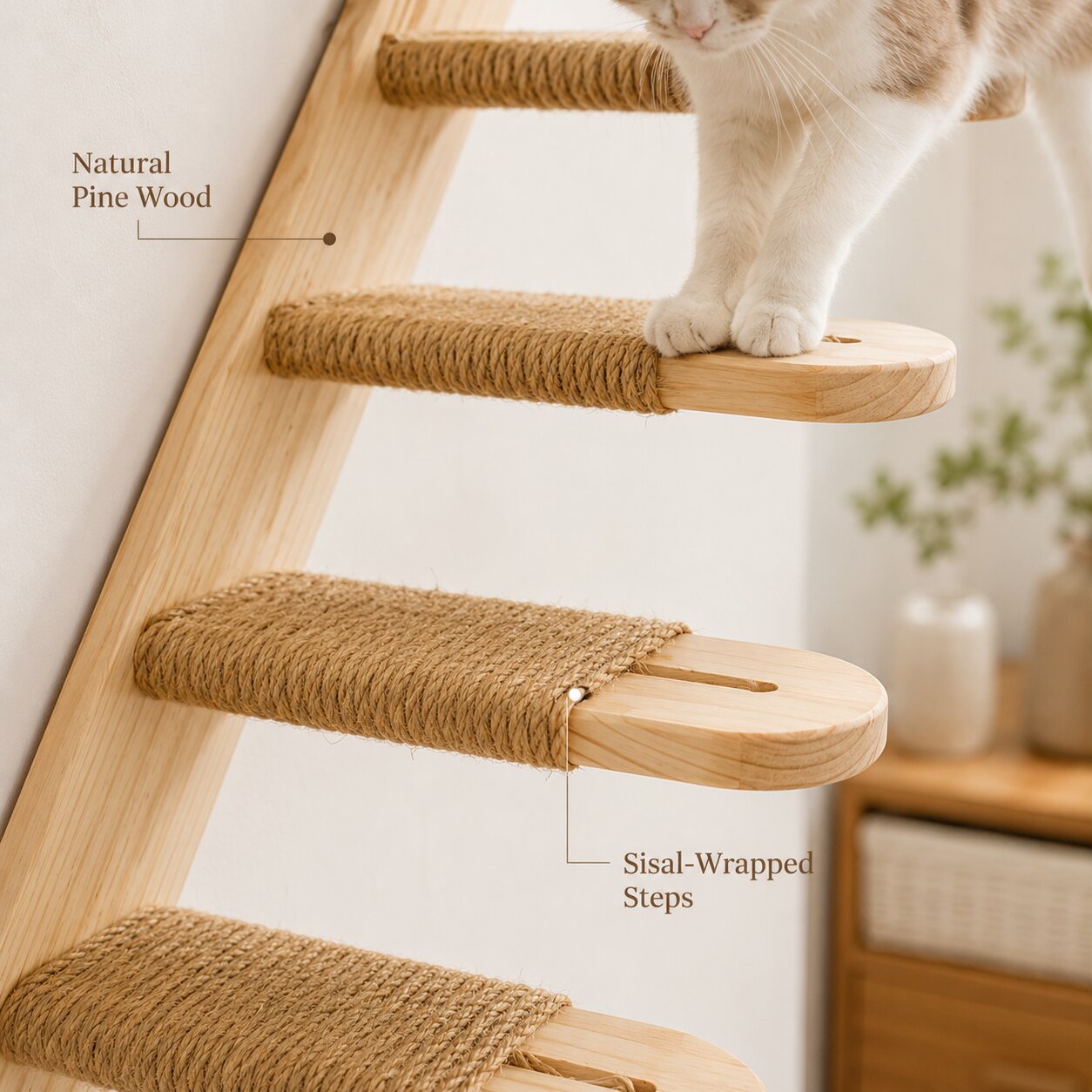 Sunflower Wooden Wall Cat Steps & Maze Ball Cat Toy Set thumb 1
