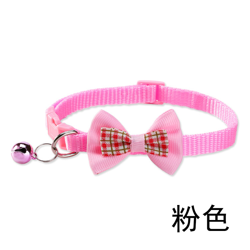 Plaid Bow Tie Cat Collar with Bell thumb 12
