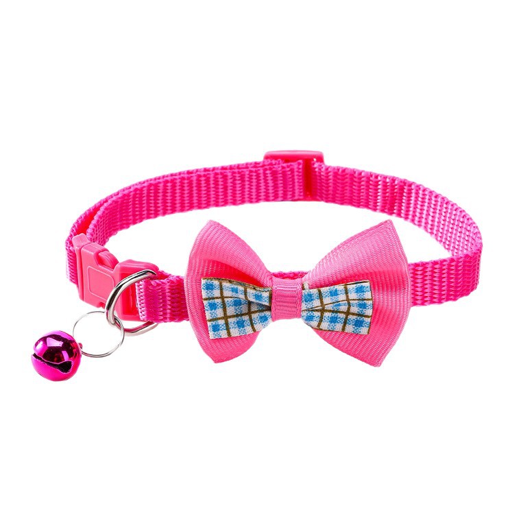 Plaid Bow Tie Cat Collar with Bell thumb 4