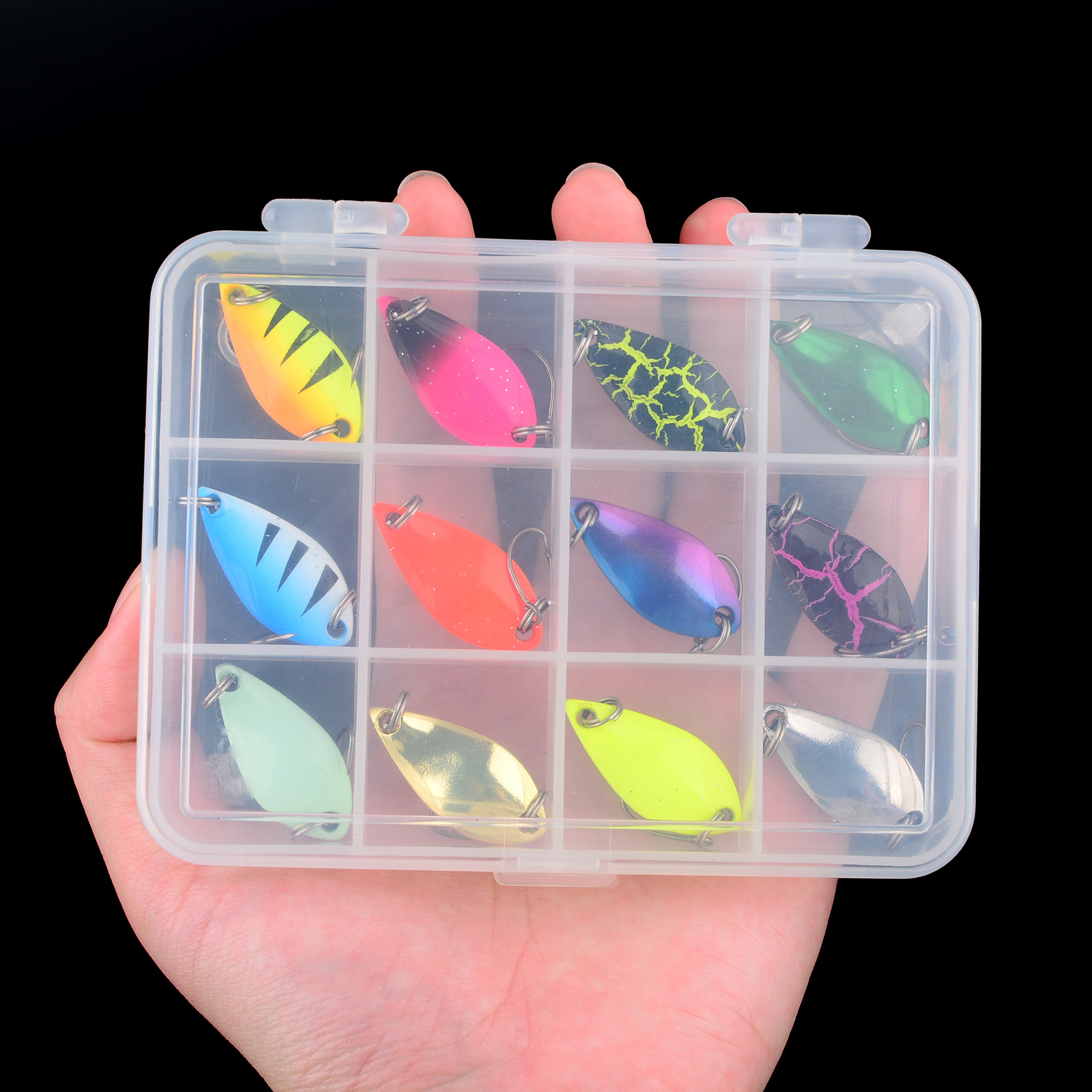 Sunflower Metal Spoon Lures 12 Colors Boxed Casting Fishing Lures For Trout Bass White Fish thumb 3