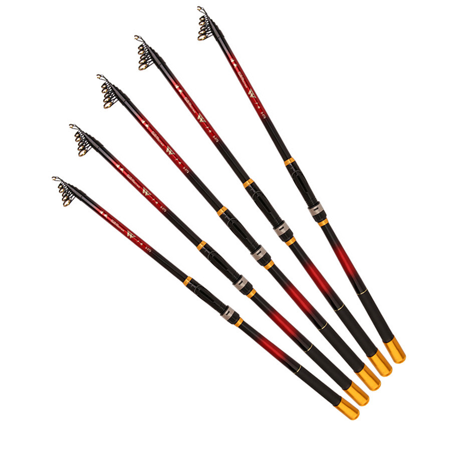Sunflower Carbon Telescopic Fishing Rod, Soft Action Rock Fishing Rod 2.1m 2.4m 2.7m 3.0m 3.6m thumb 1
