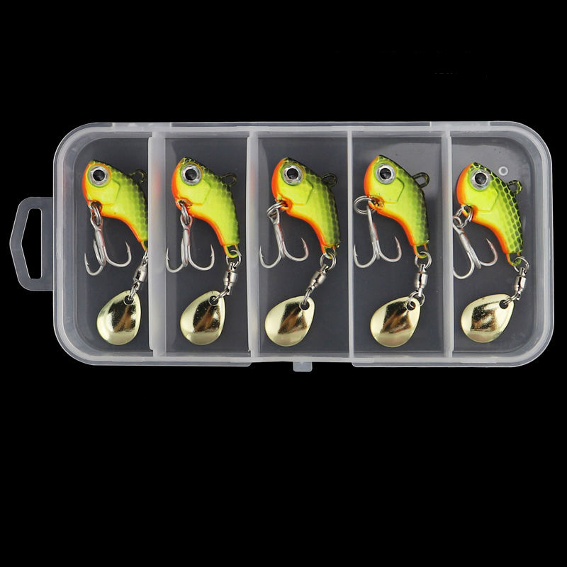 Rotating Spinning Blade VIB Lures Set, Metal Vibrating Fishing VIB Hard Bait thumb 10