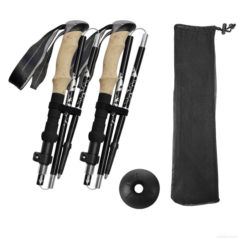 Sunflower 5-Section Folding Aluminum Trekking Pole, Shock Absorption Hiking Stick thumb 1