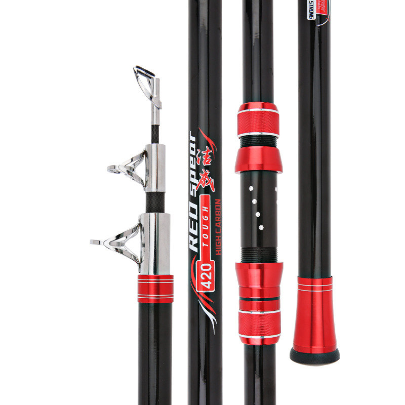 Sunflower Carbon Telescopic Surf Casting Rod, Extra Hard Power Anchor Fishing Rod 2.1m-4.5m