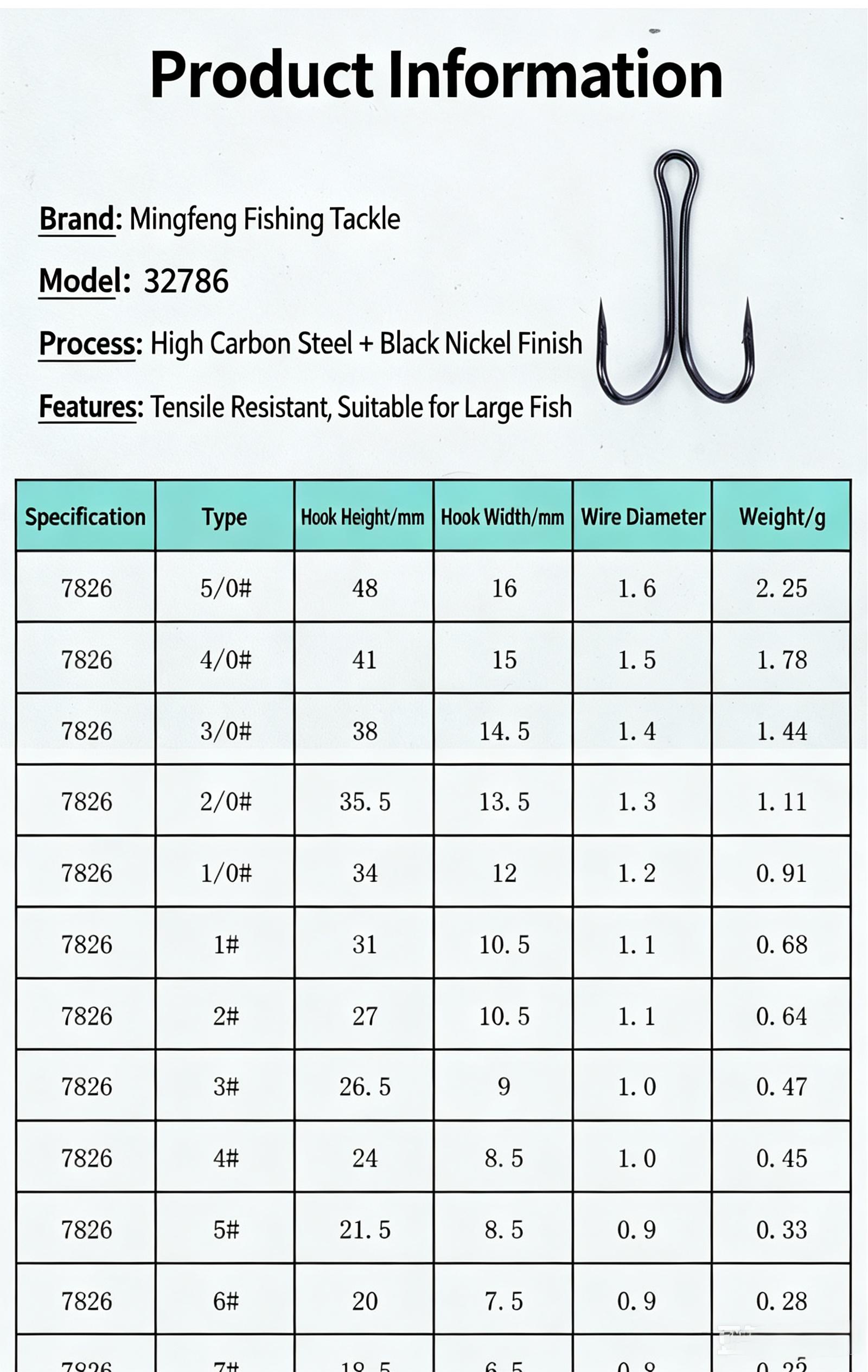 Sunflower 7826 Twin Double Fishing Hooks Lure Treble Alternative Hooks thumb 8